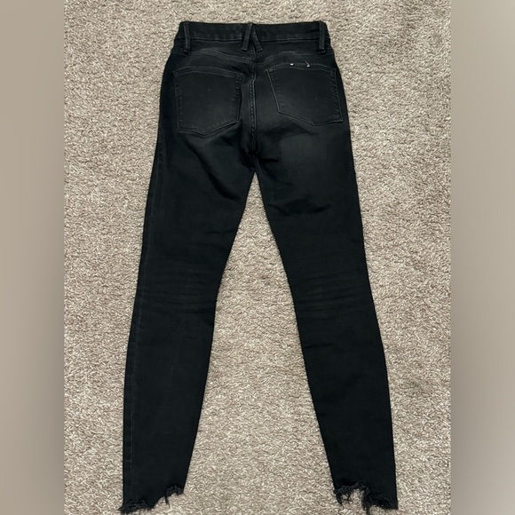 Good American Good Legs Step Fray Hem High Rise Denim Black Skinny Jeans - Picture 6 of 7